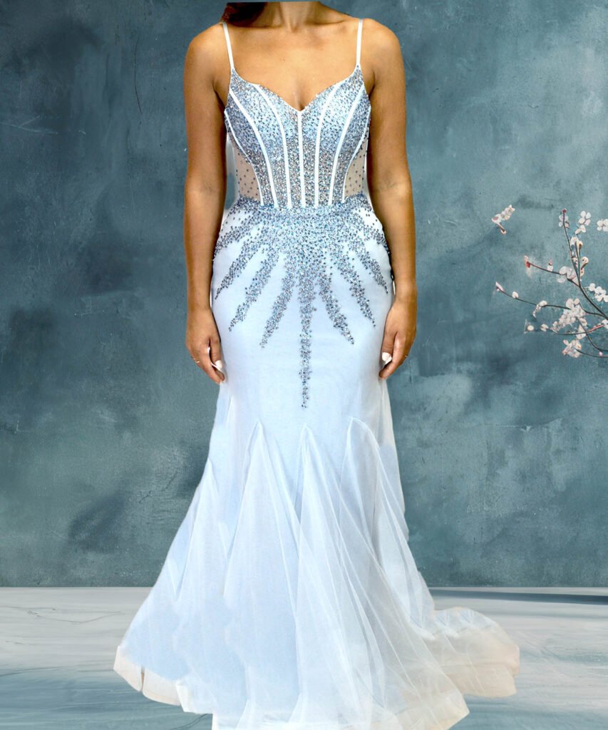 Fonthill Road Prom Dresses 18 SKY BLUE BEADED DRESS