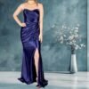 NAVY Satin Strapless Dress