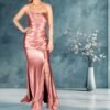 ROSE GOLD Satin Strapless Dress