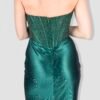 GREEN Strapless Beaded Long Dress