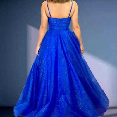 ROYAL BLUE Rushed Top Ballgown Dress
