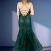 GREEN Fishtail Laceback Dress