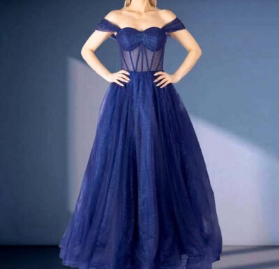 NAVY A-line or styled off the shoulder