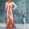 ROSE GOLD Satin Strapless Dress