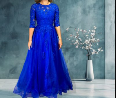 Elegant Long Sleeve Lace A-Line Dress